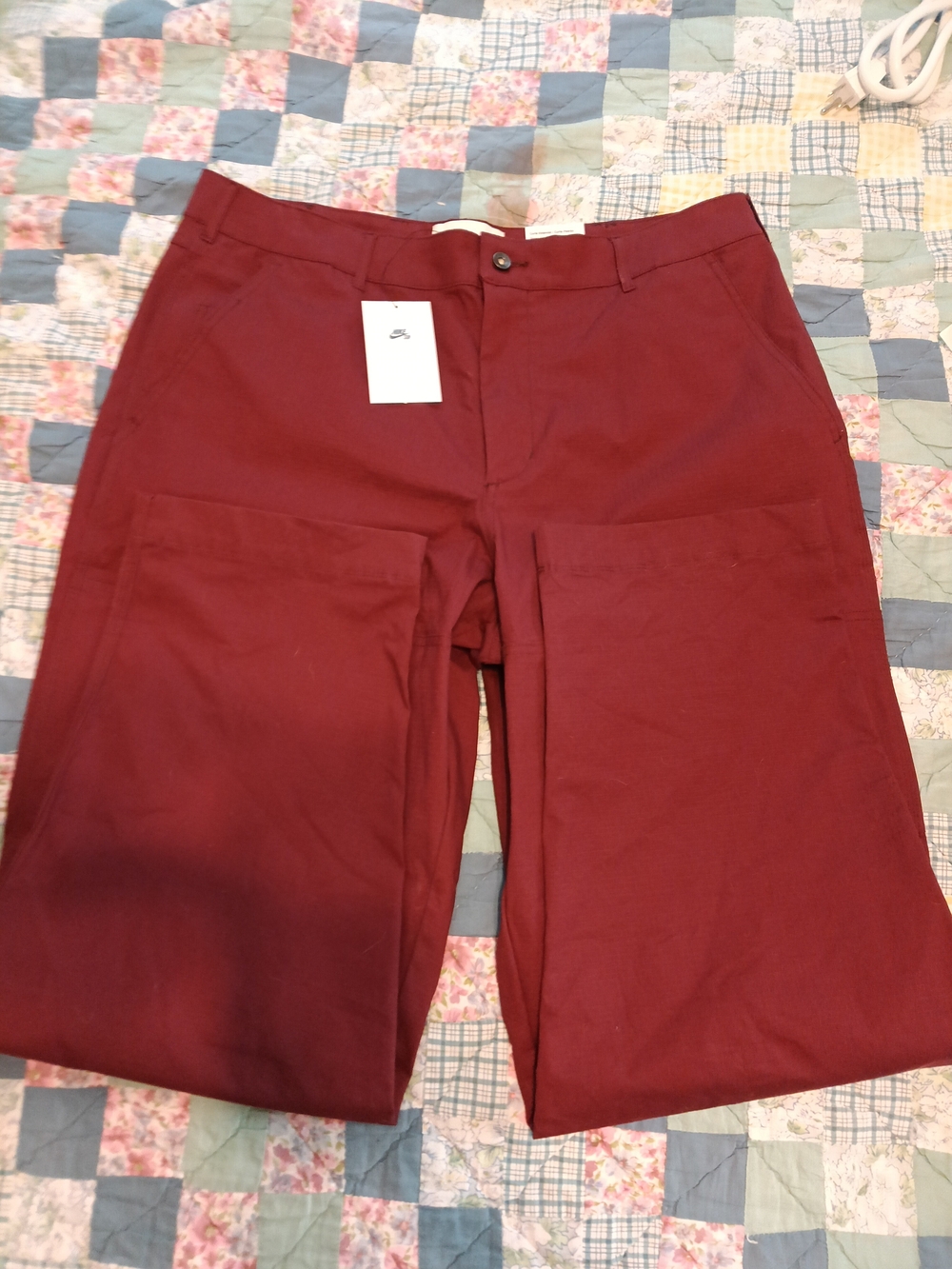 Nike Burgundy Straight-Leg Pants